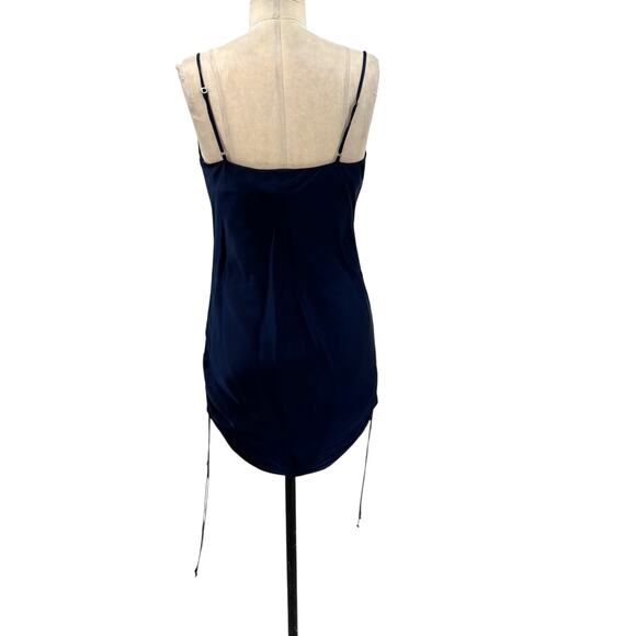 Aritzia Wilfred Only Ruched Slip Dress Mini Sleeveless Navy Blue Size XS - Picture 8 of 13